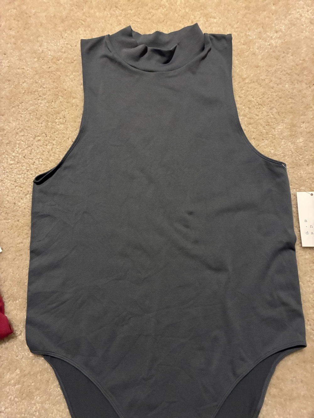 NWT Women’s(xL)  high neck soft one piece body suit (2) wine, Gray Target brand - Picture 6 of 9